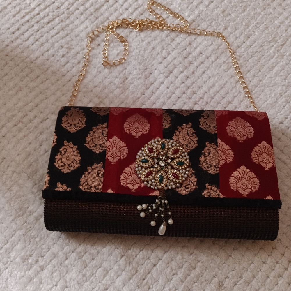 Vintage 90's Floral Brocade 'Diva' Clutch